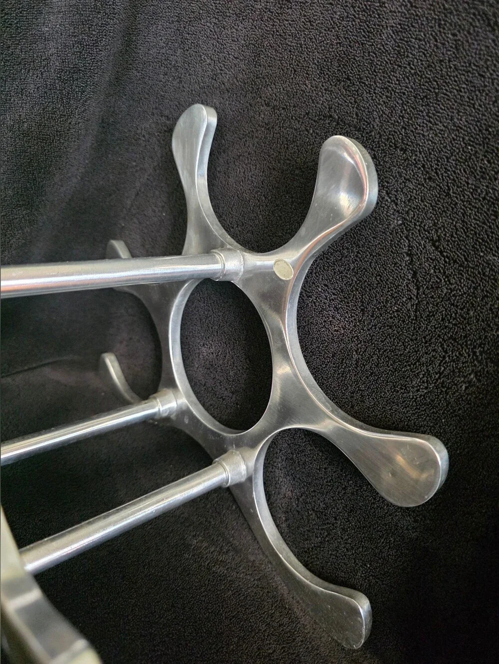 Vintage Michael Noll Attributed Aluminum 6 Bottle Wine Rack MCM Atomic